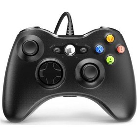 Resim Cosmostech Play X Pc , Xbox 360 Uyumlu Kablolu Wired Oyun Kolu Gamepad Controller Siyah 