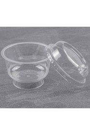 Resim BAKOM AMBALAJ 200 CC 10 ADET MAGNOLYA TATLI KASESİ KAPAKLI Plastik Kase Salata, Meze, Tatlı, Magnolya Kasesi 