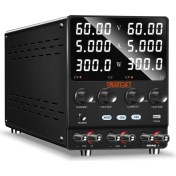 Resim Smartgift 0-60V/5A-120V/5A-60V/10A Ayarlanabilir Dc Güç Kaynağı Voltaj Regülatörü Çift Çıkışlı Siyah 