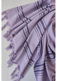 Resim Tek Yüzlü Pamuk Havlu Peştemal - Lila Lila 