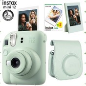 Resim Fujifilm Instax Mini 12 Fotoğraf Makinesi + 20'li Film + Çerçeve + Deri Kılıf Seti Yeşil 