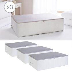 Resim 3'lü Mega Boy Gri Renk Stuff & Things Baza Altı Hurç Set 