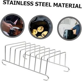 Resim KICHOUSE Hava Fritöz Raf Seti Paslanmaz Çelik Tost Rafı Pişirme Izgara Fırın Rafı Ev Buharlama Braketi 