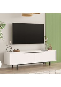 Resim Robin Home Lidya Tv Ünitesi Sehpası Metal Ayaklı 160cm Beyaz 