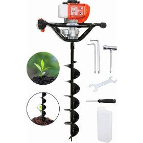 Resim Cq205 Benzinli Toprak Burgu Fidan Ekme Makinası 150mmx100cm Burgu Uc 52cc 2.5hp 