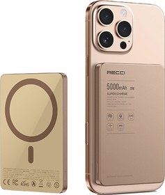Resim Recci RP33 PD 20W Ultra İnce Led Göstergeli Hızlı Şarj Özellikli Wireless 15W 5000 mAh Powerbank 