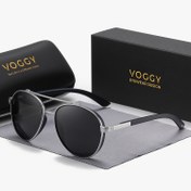 Resim 1 Adet VOGGY Oval Polarize Gözlük, TAC Lensli Metal Çerçeve, Anti-Buğu Bezi Dahil, Yürüyüş, Sürüş ve Açık Hava Aktiviteleri İçin Profesyonel Göz Koruyucu | Modern Estetik | Dayanıklı Metal Menteşeler 