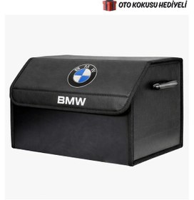 Resim Bmw Marka Logolu Oto Bagaj Organizer Çanta Oto Bagaj Çantası 2 Bölmeli Suni Deri Boyutlar : 48 Cm X 31 Cm X 29 Cm 