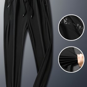 Resim Erkek Yaz Siyah Joggers - Nefes Alabilen Mesh, Hızlı Kuruyan, Bol Kesim, Bel Bağcıklı, Topuklu, Koşu ve Fitness için Rahat Spor Giyim|Nefes Alabilen Mesh Kumaş|Elastik Bel 