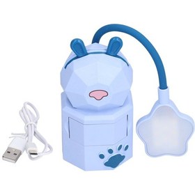 Resim Led Masa Lambası Çizgi Film Masa Lambası Usb Şarjlı Sıcak Beyaz Işık Kullanımı Kolay Öğrenci Yurdu Okuma Gece Lambası Mavi 