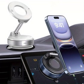 Resim Güçlü Manyetik Araba Telefon Tutucu Katlanabilir Tasarım 360° Ayarlanabilir Vakum Montajı için Araç/ Masa/ Banyo/ Evrensel Kullanım 