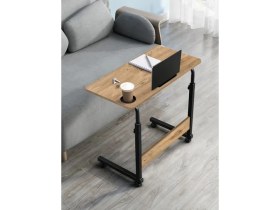 Resim servetavcı Bambu Yükseklik Ayarlı Laptop ve Tablet Sehpası Çalışma Masası - Atlantik Çam 70X40 (Tekerlekli) 