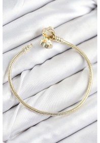 Resim Taşveoyunatölyesi Pirinç Charm Zirkon Taşlı Yonca Model Gold Renk Kadın Bileklik Tg27bb7806 Çok Renkli 