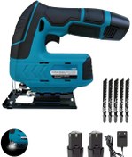 Resim SCHUTZENGER 8 SERİSİ ÇİFT AKÜLÜ ŞARJLI DEKUPAJ TESTERE BAKIR SARGILI BIÇAK HEDİYELİ MAVİ 