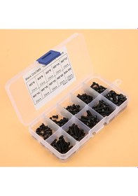 Resim Samdoo 300 Adet M3 Siyah Karbon Çelik Yuvarlak Başlı Çapraz Vida Ve Somun Seti - Ev, Ofis, Endüstriyel Sabitleme İçin Dayanıklı Çeşitli Uzunluklar 