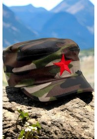 Resim Tezzgelsin Unisex Castro Kızıl Yıldız Arkadan Ayarlanabilir Şapka Yeşil Kamuflaj 