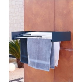 Resim Unique Design Belize 70cm Design Kurutmalık Çamaşır Askısı Duvara Monte Katlanabilir Çamaşırlık Antrasit 