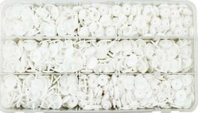 Resim İşkur Makina Plastik Beyaz Renk Çıt Çıt Düğme 200 Set 12.5 Mm 