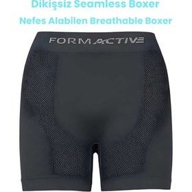 Resim Uniquetrenders Erkek Dikişsiz/seamless Nefes Alabilen Boxer 6 Adet Füme - Lacivert 