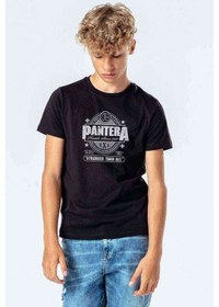 Resim Tshirthane Pantera Stronger Than All Baskılı Unisex Çocuk Siyah Tshirt 