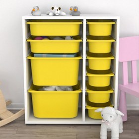 Resim Zen 10 Sepetli Çok Amaçlı Oyuncak Dolabı Sarı 