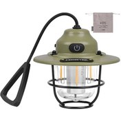 Resim Mini Kamp Fenerleri Led Taşınabilir Kamp Işığı Type-c Şarj Edilebilir Asma Çadır Lambası Acil Durum Işığı Yürüyüş Kamp Malzemeleri Koyu Yeşil 