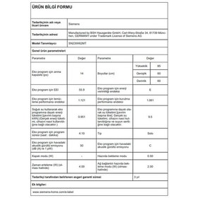 Resim Siemens SN23IW62MT iQ300 Solo Bulaşık Makinesi 60 cm Beyaz 