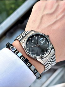 Resim Bentini Takvimli Taşlı Erkek Kol Saati – Çelik Kordon, Su Geçirmez, 2 Yıl Garantili, Hediye Bileklik 