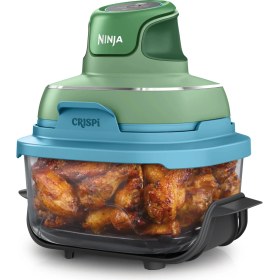 Resim Ninja Crıspi 4-In-1 Taşınabilir Cam Hazneli Pişirme Sistemi 1700 W Çift Hazne ile Yağsız Pişirme 