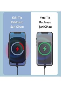 Resim Iphone 13 / 13 Pro / 13 Pro Max Kablosuz Şarj Aleti Magsafe Araç Içi Manyetik Şarj 15w Gri 