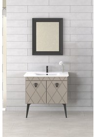 Resim Biani Cosmos 90 Cm Matt Mocha Banyo Dolabı 