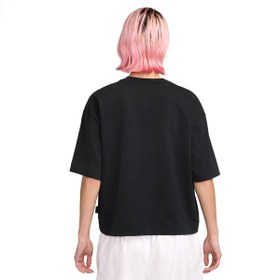 Resim Nike Sportswear Luxe Boxy Kadın Siyah Günlük Stil T-Shirt HV4955-010 