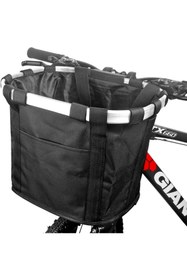 Resim Asroya Katlanır Bisiklet Sepeti Kumaş + Metal Tüm Bisikletlere Uyumlu Sepet Askılı Metal 