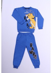 Resim Hçm Erkek Çocuk Eşofman Takımı Aslan Kral Baskılı B56 Mavi 