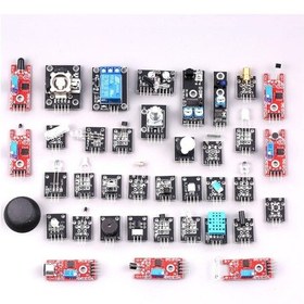 Resim Arduino 37 Parça Sensör Seti Sıcaklık Nem Işık Ses Renk Alev Nabız Manyetik Titreşim Lazer Ir Buton 