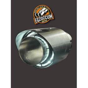 Resim Ledli Içi Parlak Krom Tekli Egzoz Ucu Beyaz LED 