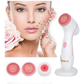 Resim Yüz Temizleme Fırçası Silikon Elektrikli Yüz Temizleme Fırçası 3 Fırça Başlığı İle Yumuşak Peeling Ve Siyah Nokta Giderici Yüz Temizleyici 