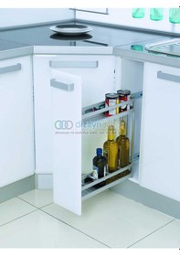 Resim Tezgah Altı Yandan Raylı Alüminyum Şişelik &amp Deterjan 15 Cm. Modül S2806 