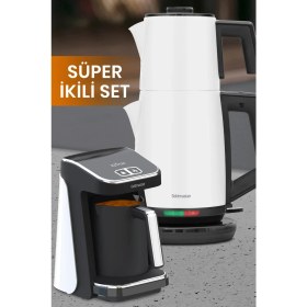 Resim Goldmaster Süt Beyaz Elektrikli Mutfak Çeyiz Seti 2 Li Evlilik Paketi 