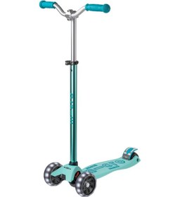Resim Micro Maxi Deluxe Pro Led 3 Tekerli Işıklı Çocuk Scooter Vibrant Blue Turkuaz 