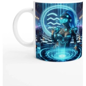 Resim Kova Burcu Baskılı Kahve Kupası - Zodyak Maskeli Balo Vs4 