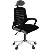 Resim Türksit Karizma File Müdür Koltuğu Metalik Gri Boyalı Ayak Siyah-Gri 