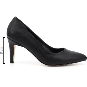 Resim Gönderi(r) Kadın Siyah Sivri Burun İnce Ökçe Topuklu Stiletto 