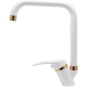 Resim Kustar Oviedo Altın Beyaz Mutfak Eviye Bataryası 