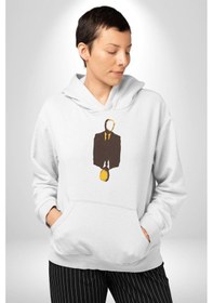Resim Görünmez İnsan Takım Elbise Kadın Erkek Beyaz Kapüşonlu Sweatshirt Hoodie Beyaz 