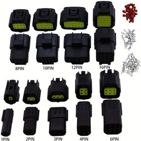 Resim 1 Adet 1.8M Otomotiv Konnektörü Erkek ve Dişi Bağlantı Fişi, 2 Çekirdekli, 3 Delikli, Sıkma Sonlandırma, Diğer Plastikten Yapılmış, 1p 2p 4p 6p 8p 10p 12p ile 