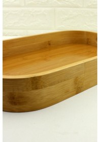 Resim Bambu Tepsi Dikdörtgen Servis Sunum Tepsi 33 22cm 