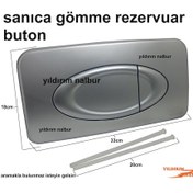 Resim Sanica Gömme Rezervuar Buton Düğmesi Çiftli Gri Renk Sanıca Büyük 