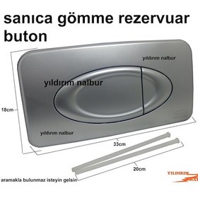 Resim Sanica Gömme Rezervuar Buton Düğmesi Çiftli Gri Renk Sanıca Büyük 