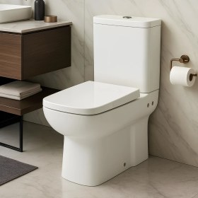 Resim Turavit Plaza Beyaz Kanallı Duvara Sıfır Klozet Takımı PLZ1708, Nkp Sedef Yavaş Kapak 